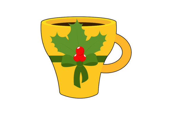 Berry Leaf Christmas Cup Graphics & Icons