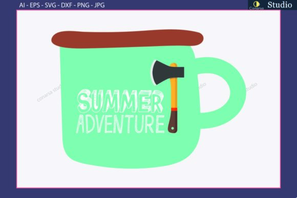 Camping Cup Label Summer Adventure Graphics