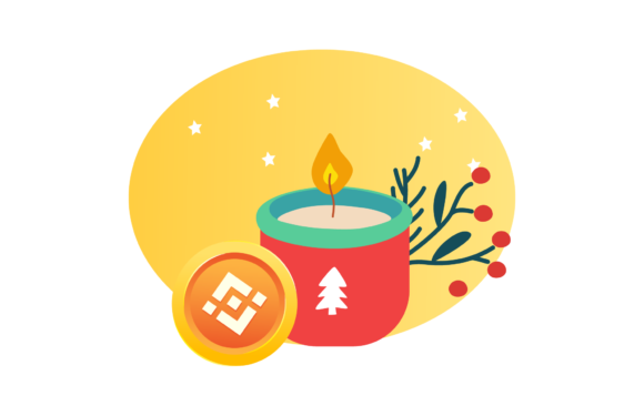 Christmas Binance Flat Illustration Cup