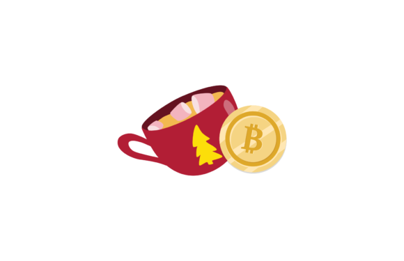 Christmas Bitcoin Coffee Cup Xmas Red Graphics