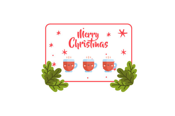 Christmas Coffee Cup Tea Card Graphics and Print Templates