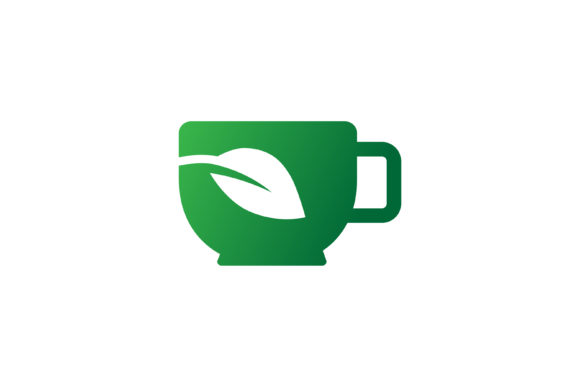Cup Leaf Concept Logo Design Vector Graphics