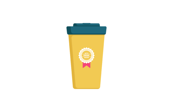 Cup Tumbler Drink Coffee Yellow Icon Graphics