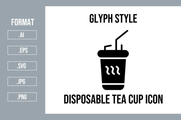 Disposable Tea Cup Glyph Icon Graphics