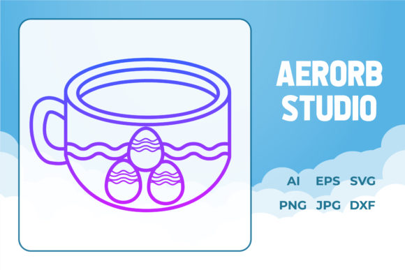 Easter Icon Cup Egg Design Gradient Art Graphics
