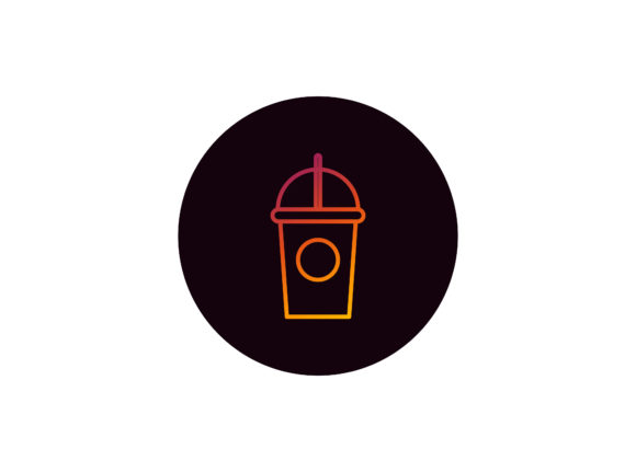 Food Icon Gradient Ice Cup Graphics and Icons