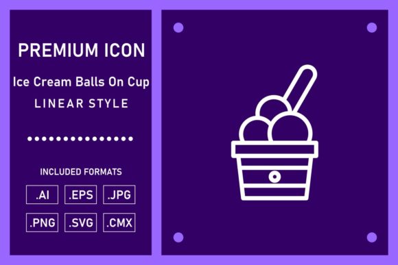 Ice Cream Balls on Cup Graphics and Icons
