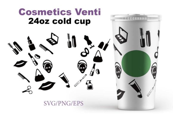 Seamless Cosmetics Full Wrap Cup DYI Graphics and Crafts