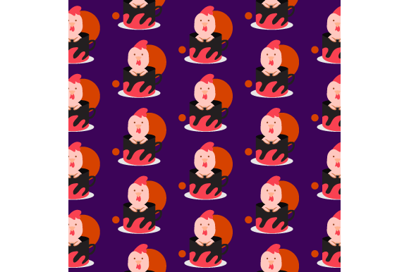 Seamless Pattern Inside Cup Animal Chick Graphics