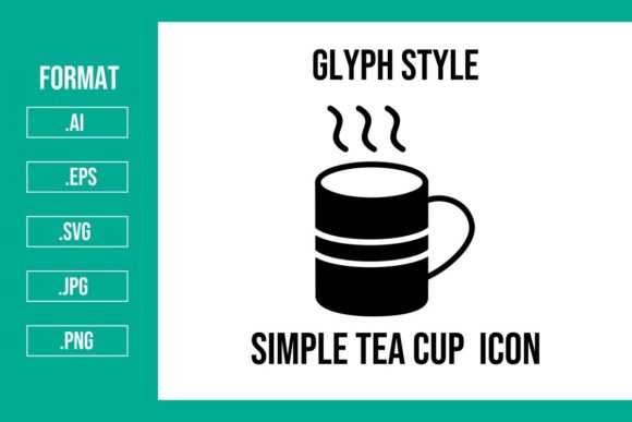 Simple Tea Cup Glyph Icon: Graphics and Icons for Creative Projects
