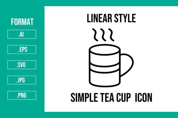 Simple Tea Cup Icons for Graphics and Icons