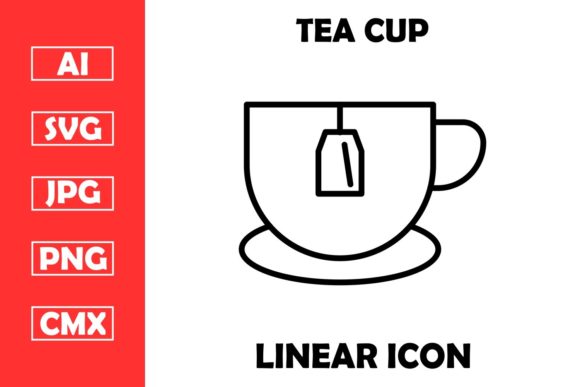 Tea Cup Line Icon Design: Graphics and Icons for Polished Publishing