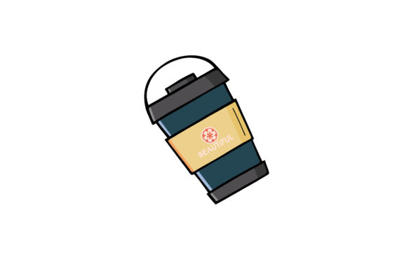 Tumbler Butterfly Blue Yellow Vector Graphics