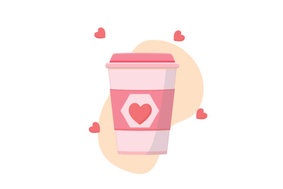 Valentine Cup Heart Concept Graphics and Icons