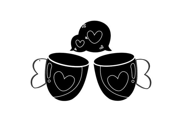 Valentine Icon Couple Cup Solid Design