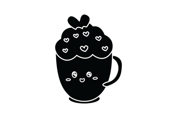 Valentine Kawaii Cute Cup with Cream Graphics